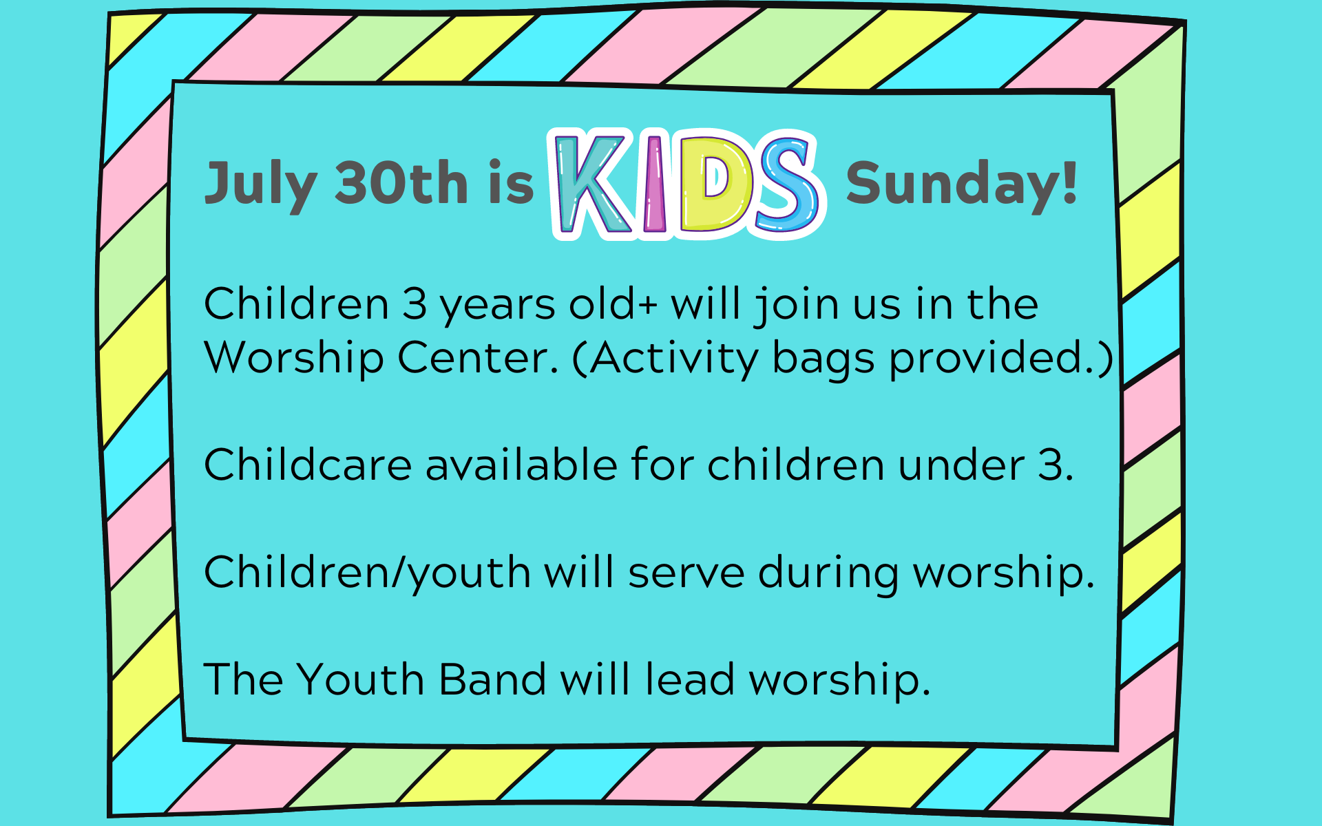 Fifth Sunday - Kids Sunday