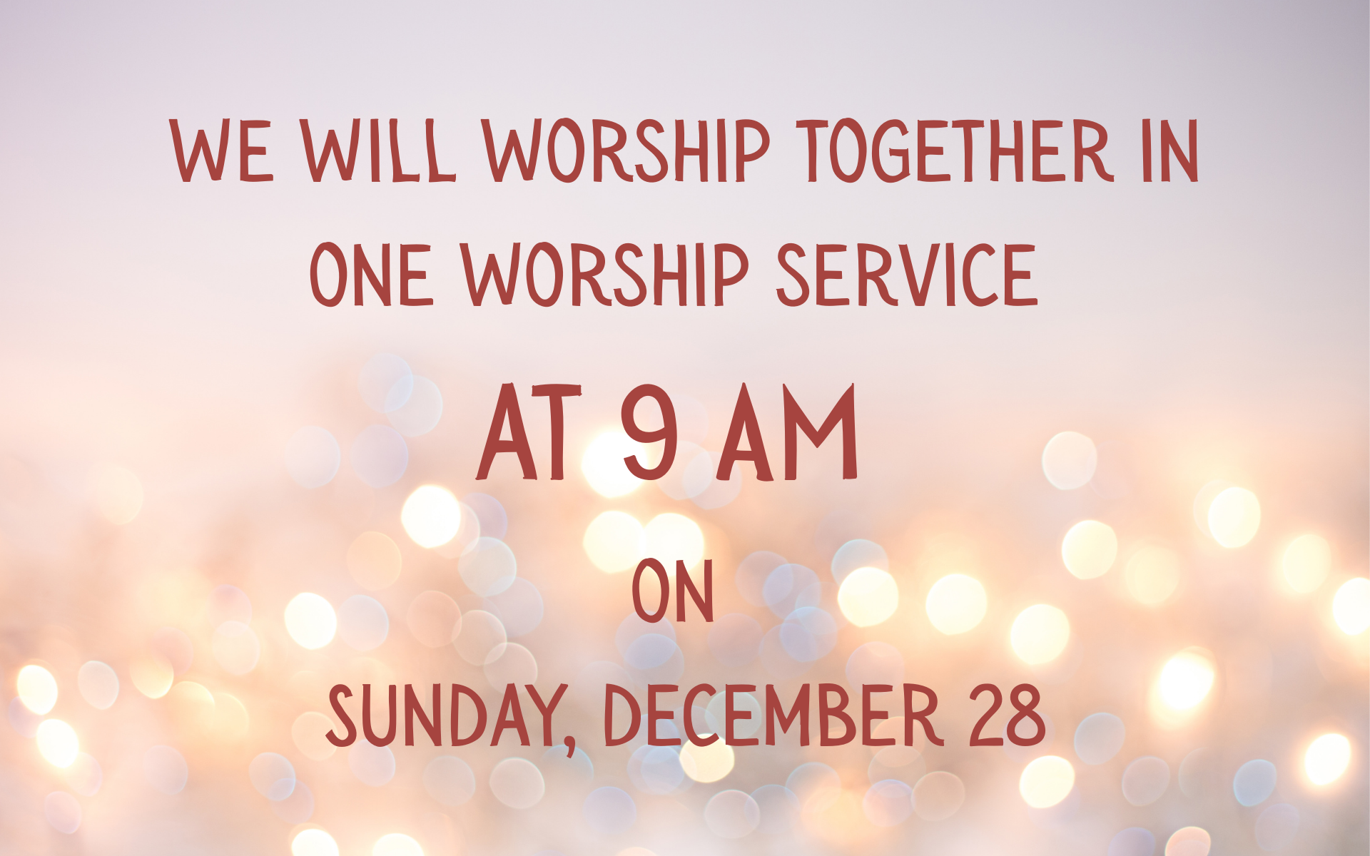 One Service on December 28
