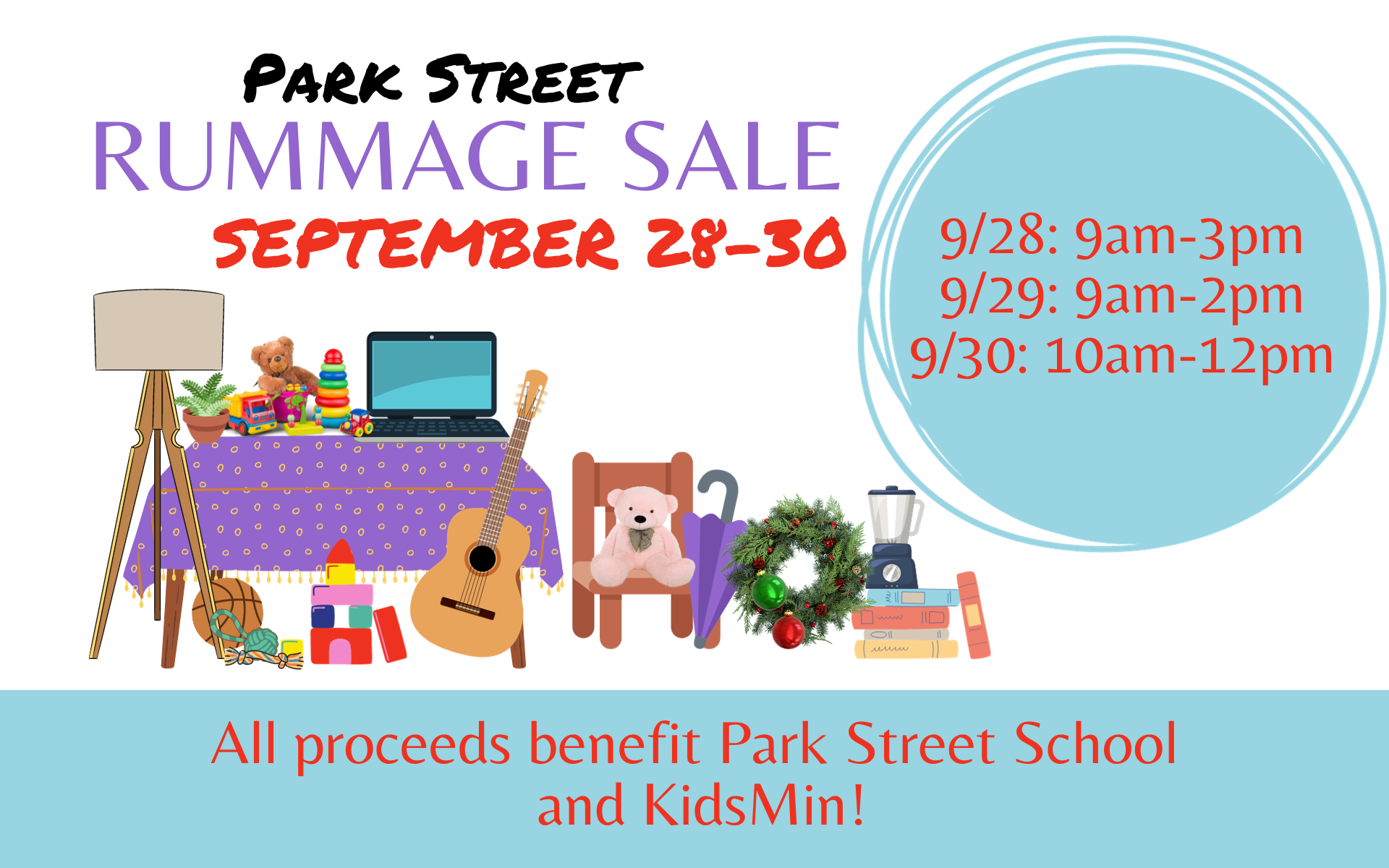 Rummage Sale to Benefit Park Street School and KidsMin